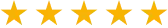 Five gold stars representing an excellent customer review rating.